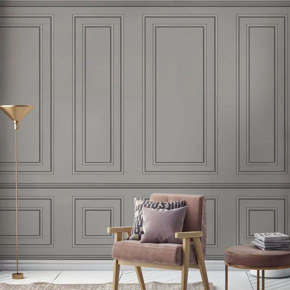 Wood Panel Wall Mural - Grey image
