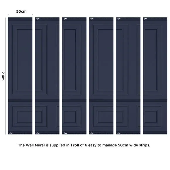 Wood Panel Wall Mural - Navy