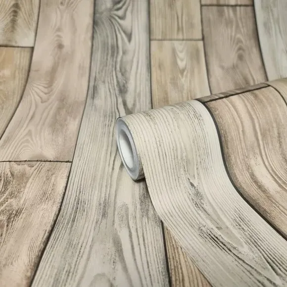 Wood Panel Wallpaper - Natural