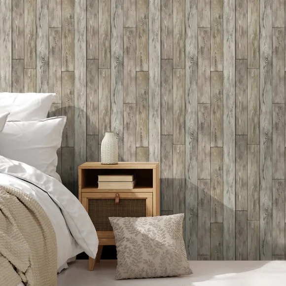 Wood Panel Wallpaper - Natural