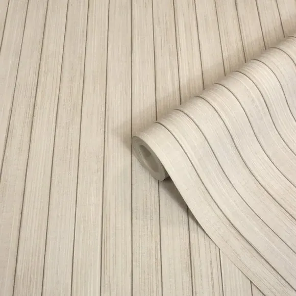 Wood Panel Wallpaper - Natural, Matte Finish