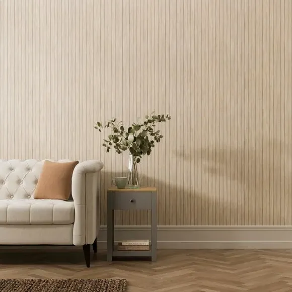 Wood Panel Wallpaper - Natural, Matte Finish image