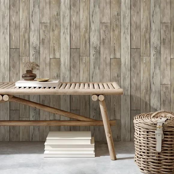 Wood Panel Wallpaper - Natural