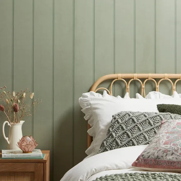 Wood Panel Wallpaper with Smooth Finish - Green
