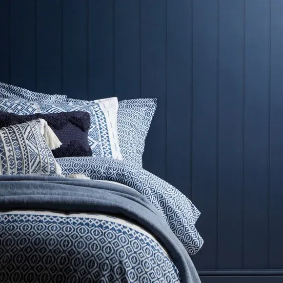Wood Panel Wallpaper with Smooth Finish - Navy