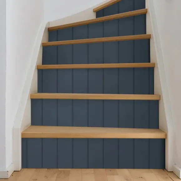 Wood Panel Wallpaper with Smooth Finish - Navy