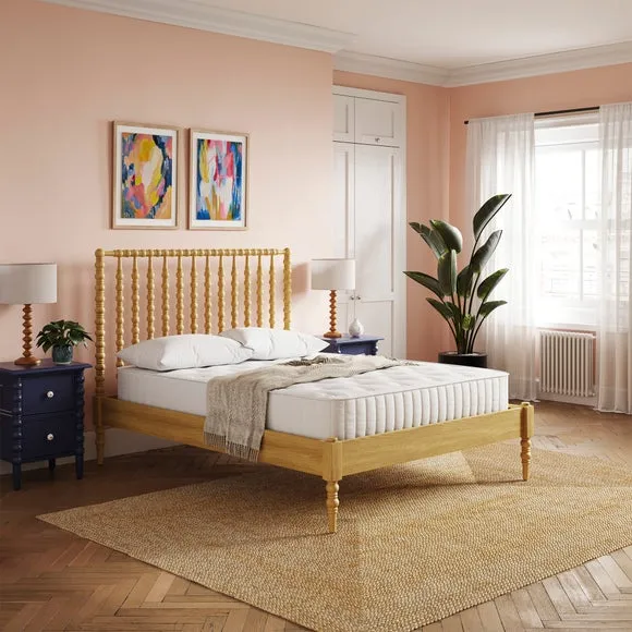 Wooden Bed Frame with Slats - Natural, Wood image