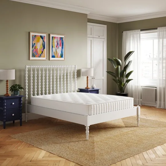 Wooden Bed Frame with Slats - White, Wood