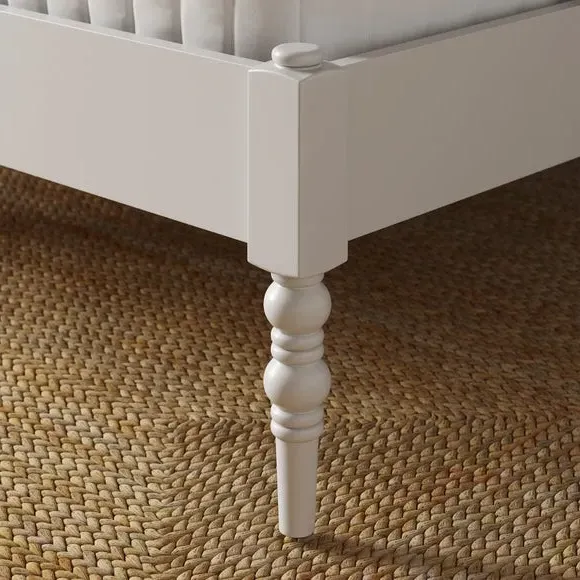 Wooden Bed Frame with Slats - White, Wood