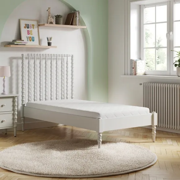 Wooden Bed Frame with Slats - White, Wood
