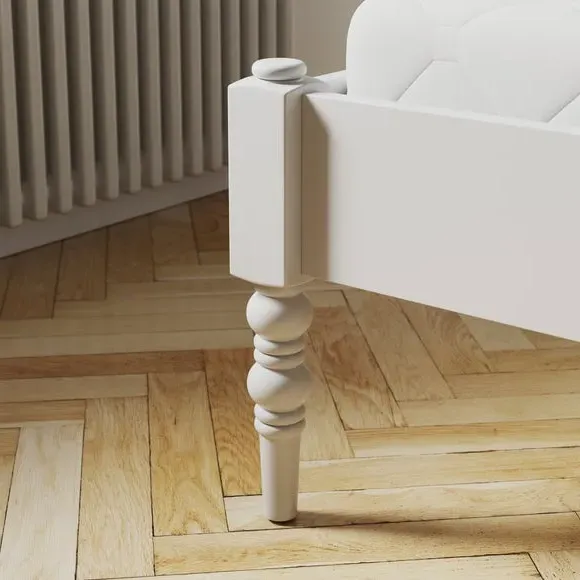 Wooden Bed Frame with Slats - White, Wood