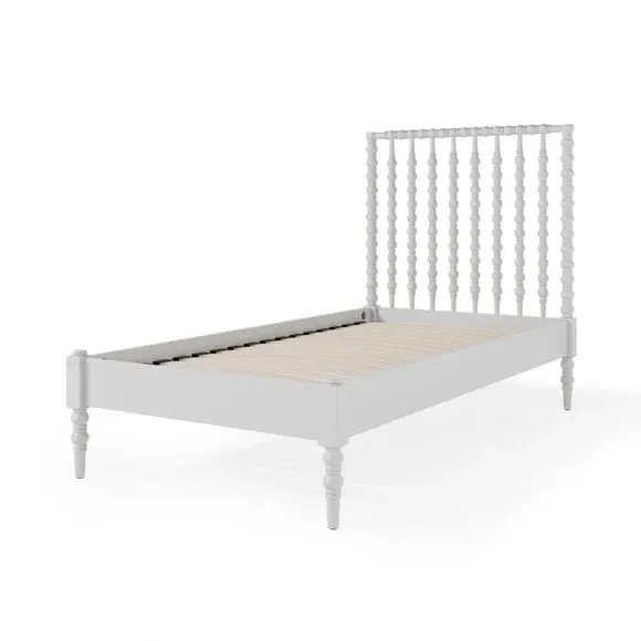 Wooden Bed Frame with Slats - White, Wood
