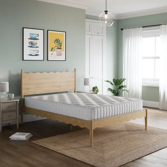 Wooden Bed Frame with Sprung Slats - Natural