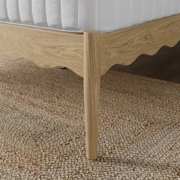 Wooden Bed Frame with Sprung Slats - Natural
