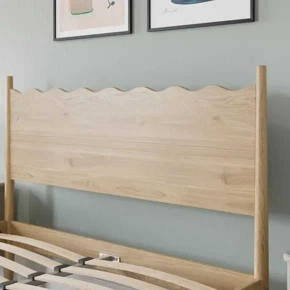 Wooden Bed Frame with Sprung Slats - Natural