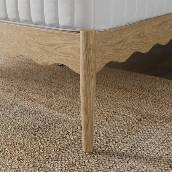 Wooden Bed Frame with Sprung Slats - Natural