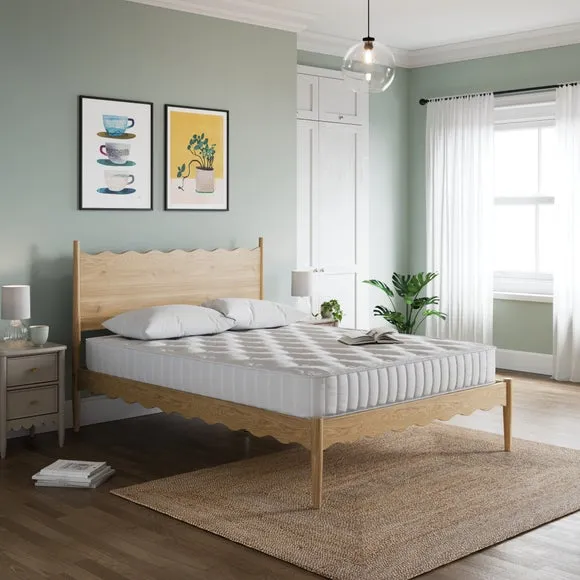 Wooden Bed Frame with Sprung Slats - Natural