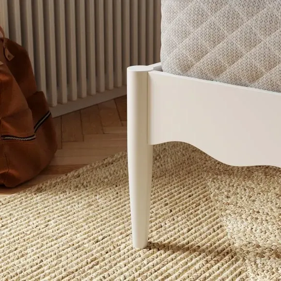 Wooden Bed Frame with Sprung Slats - White