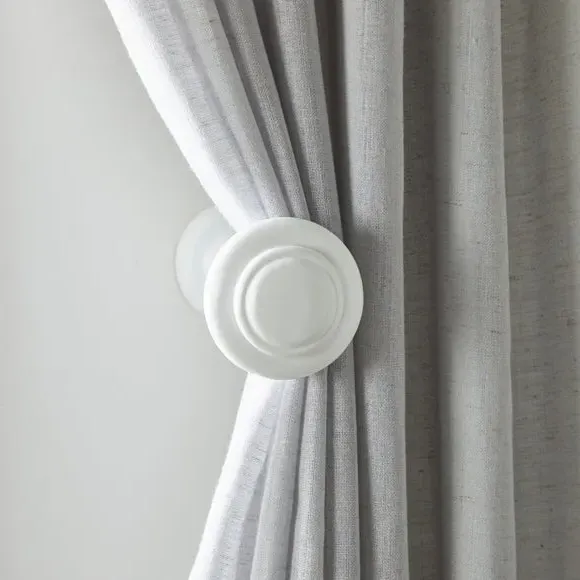 Wooden Curtain Holdback - White image