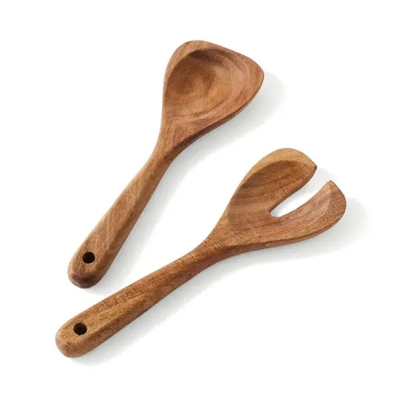 Wooden Salad Spoon & Fork Set - Natural, Acacia