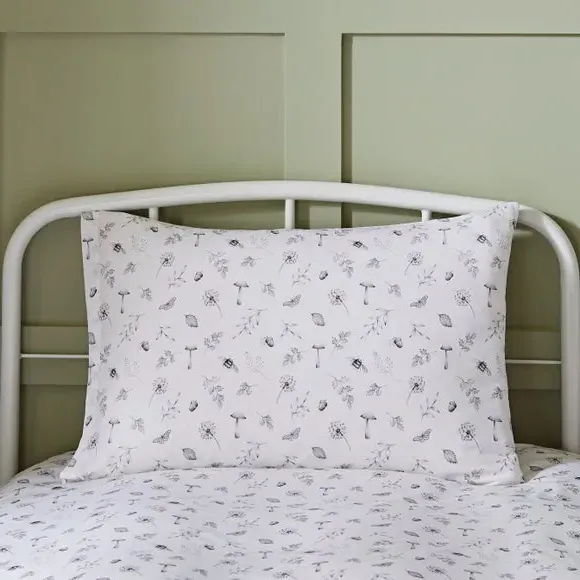 Woodland Duvet Cover Set - Grey, Cotton