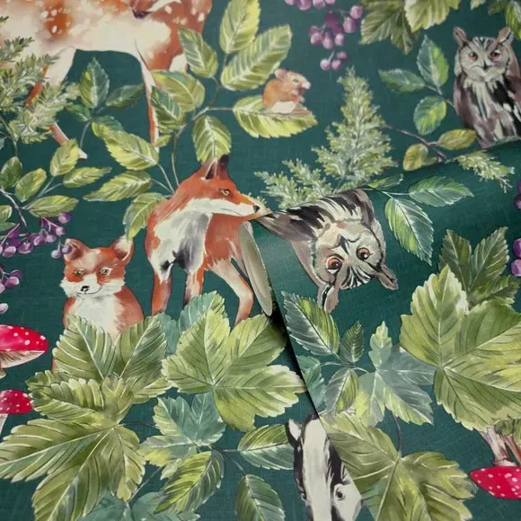 Woodland Friends Wallpaper - Green, Matt Finish