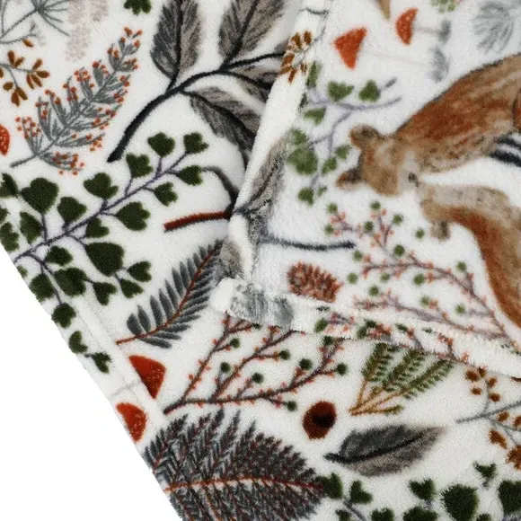 Woodland Printed Fleece Throw - Multicolor