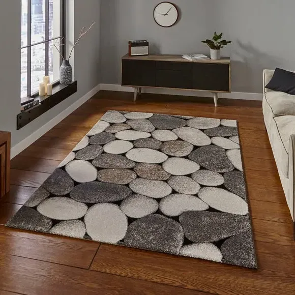 Woodland Rug with Natural Design - Grey, Cream image