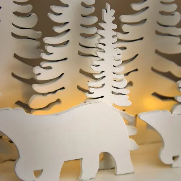 Woodland Scene Light Decoration - White