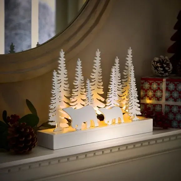 Woodland Scene Light Decoration - White
