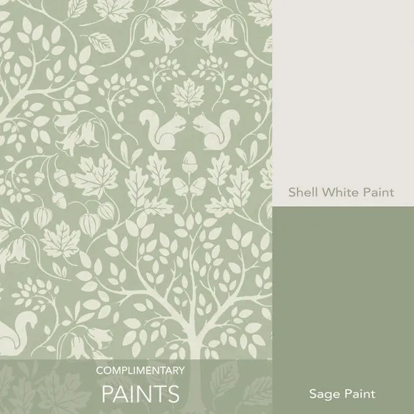 Woodland Wallpaper with Matt Finish - Green