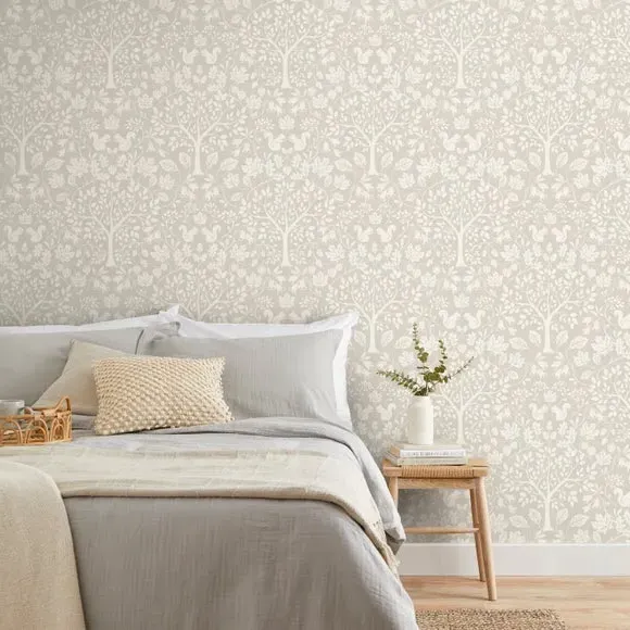 Woodland Wallpaper with Matt Finish - Natural