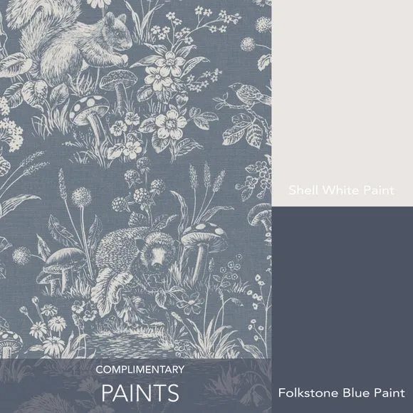 Woodland Wallpaper with Matte Finish - Blue