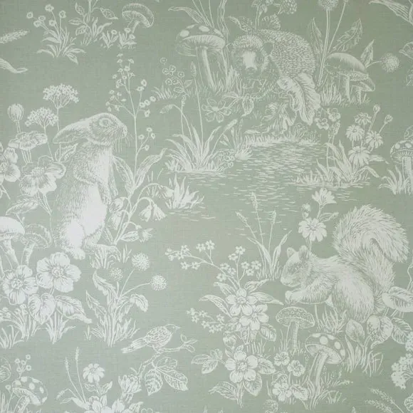Woodland Wallpaper with Matte Finish - Sage