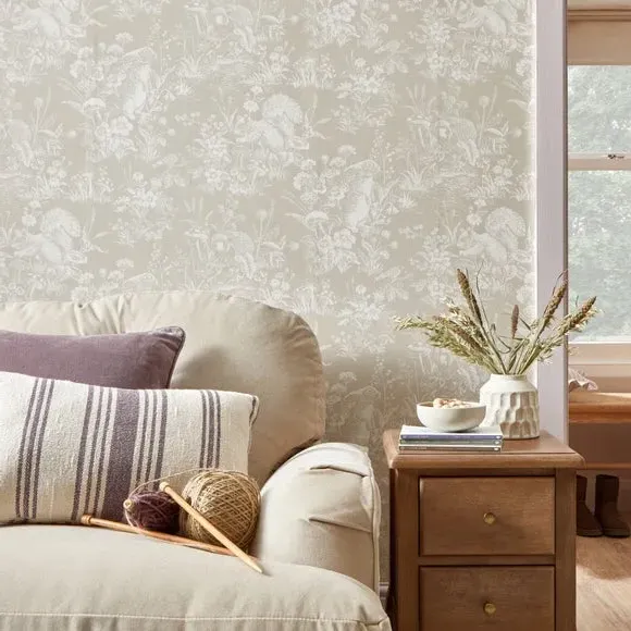 Woodland Wallpaper with Matte Finish - Stone