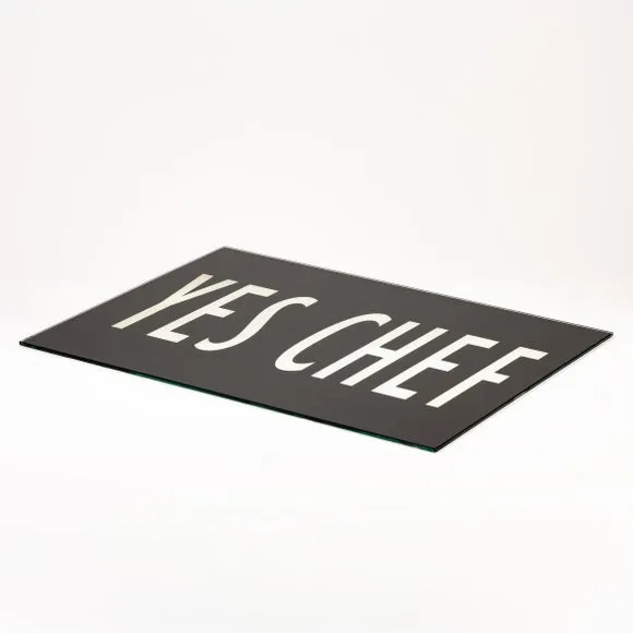 Work Top Saver with Typography - Black, Glass
