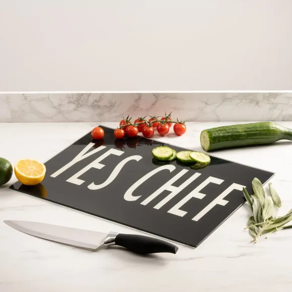 Work Top Saver with Typography - Black, Glass