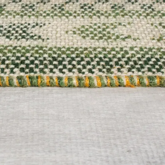 Woven Border Rug - Green, Jute