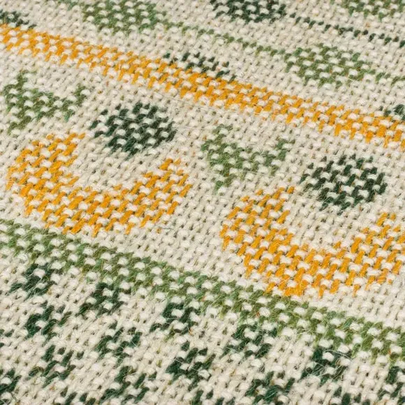 Woven Border Rug - Green, Jute
