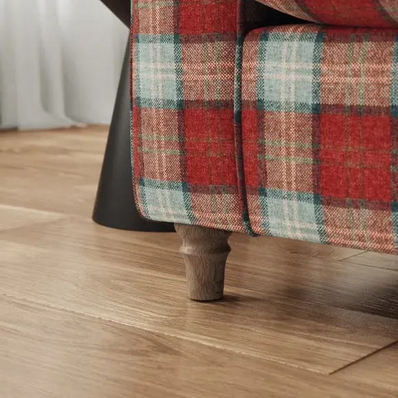 Woven Check Armchair - Red, Fabric