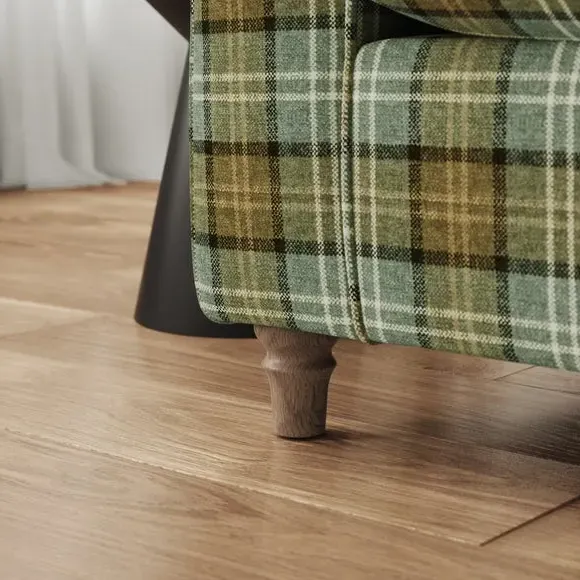 Woven Check Armchair - Soft Teal, Fabric