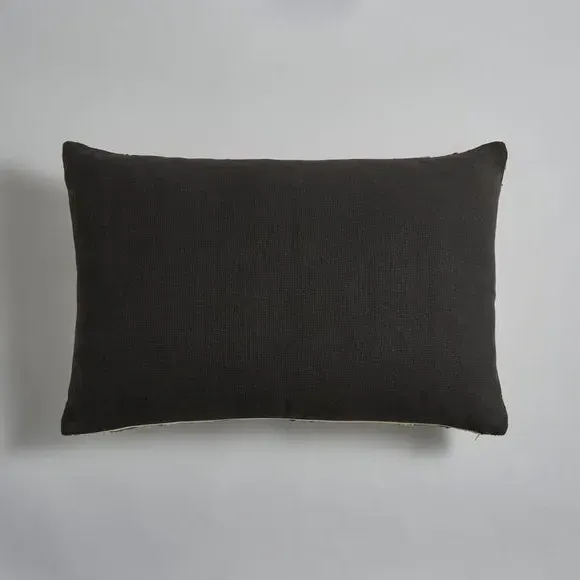 Woven Check Cushion - Brown, Polyester