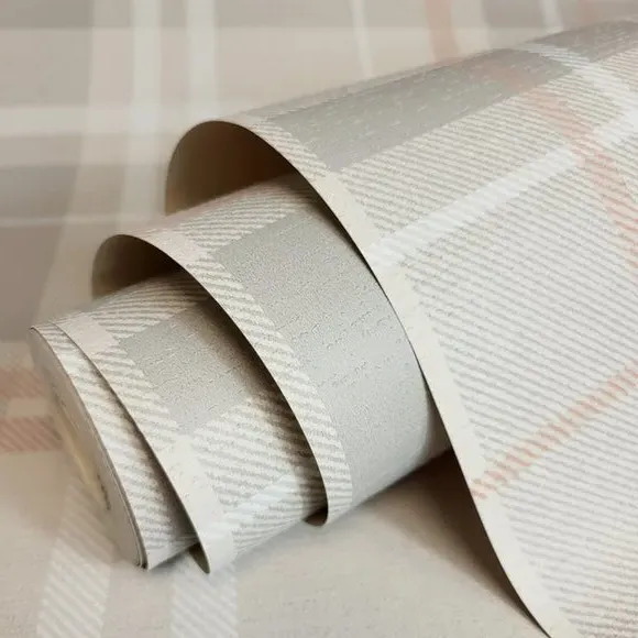 Woven Check Tactile Wallpaper - Natural