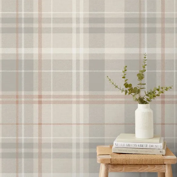 Woven Check Tactile Wallpaper - Natural