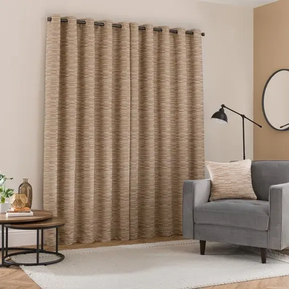 Woven Eyelet Curtain with Jacquard - Honey