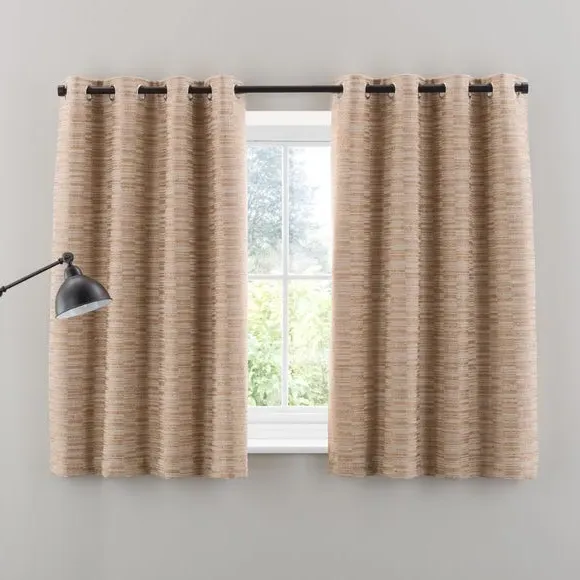 Woven Eyelet Curtain with Jacquard - Honey