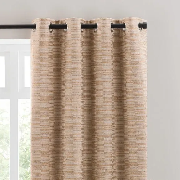 Woven Eyelet Curtain with Jacquard - Honey