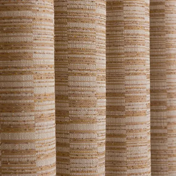Woven Eyelet Curtain with Jacquard - Honey