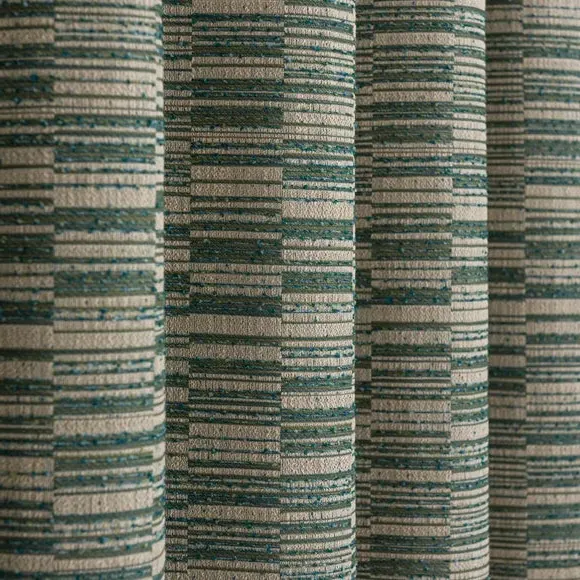 Woven Eyelet Curtain with Jacquard - Jade