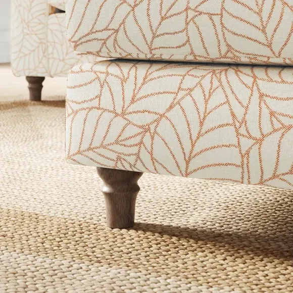 Woven Footstool with Turned Legs - Butterscotch